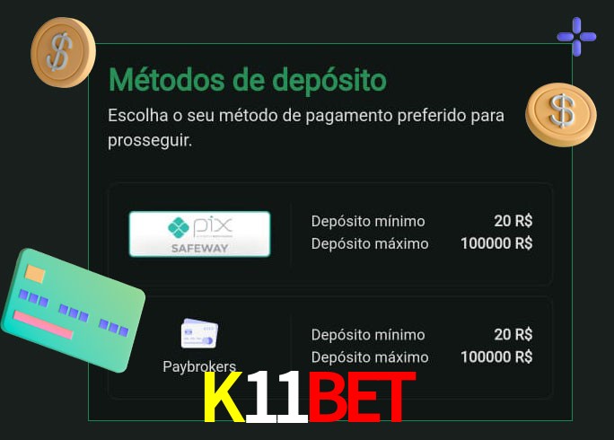 O cassino K11Bet oferece uma grande variedade de métodos de pagamento